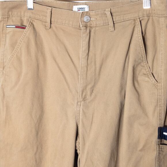 Tommy Jeans Khaki Carpenter Pants Y2K Utility Straight Leg Women’s 28 - Picture 3 of 10